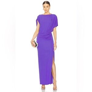 SIMKHAI Hollins Asymmetric Cape Gown